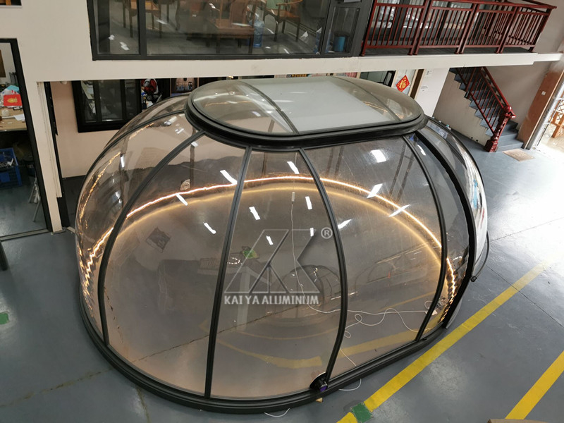 屋外の明確で透明なPCのキャンプのための大きいアルミニウム プロフィールのドームの展示会のテント